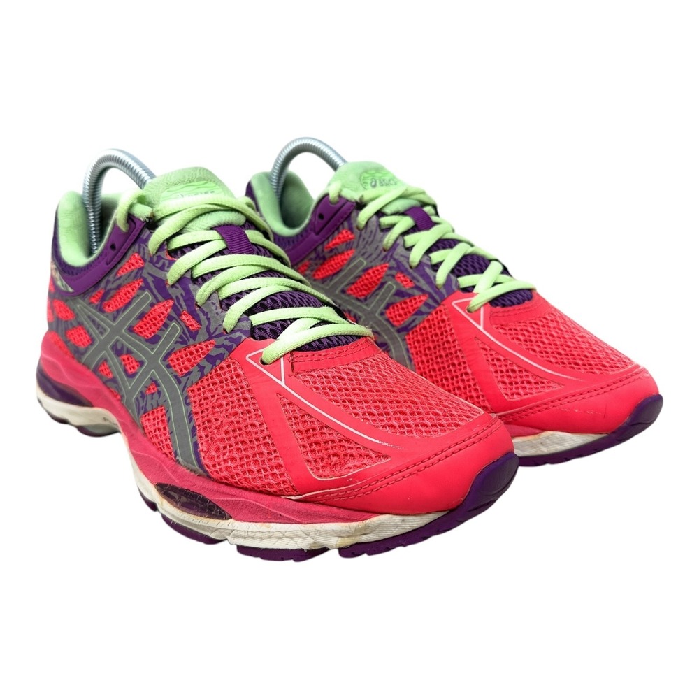 ASICS Gel-Kayano 21 Running Shoes Womens 7.5 Pink Purple Lime Green T5E9N - Picture 2 of 15